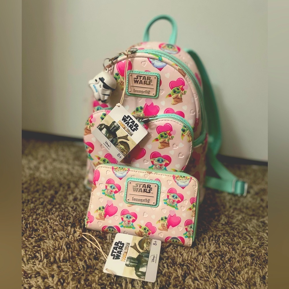 Star Wars grogu loungefly backpack set